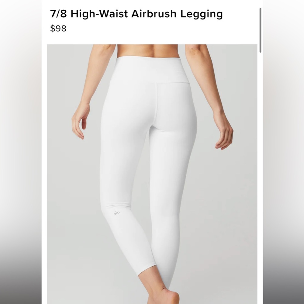 ALO Yoga flawless 7/8 white Airbrush leggings size S
